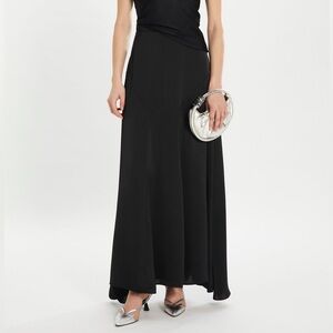 Sonia Rykiel Elegant Long satin skirt